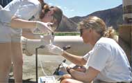 Figure 3 is a photograph showing USGS employees doing watertesting.